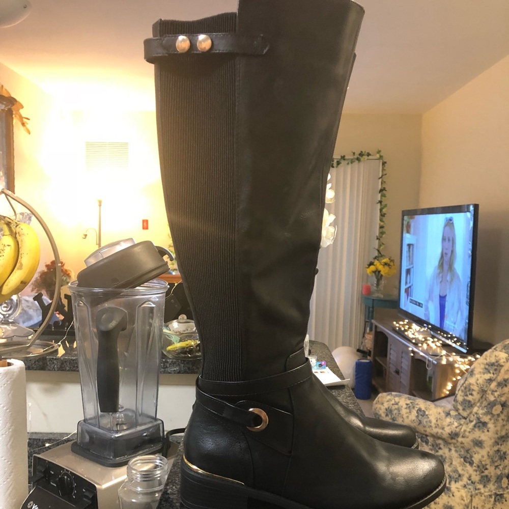 Knee High Boots with Buckle